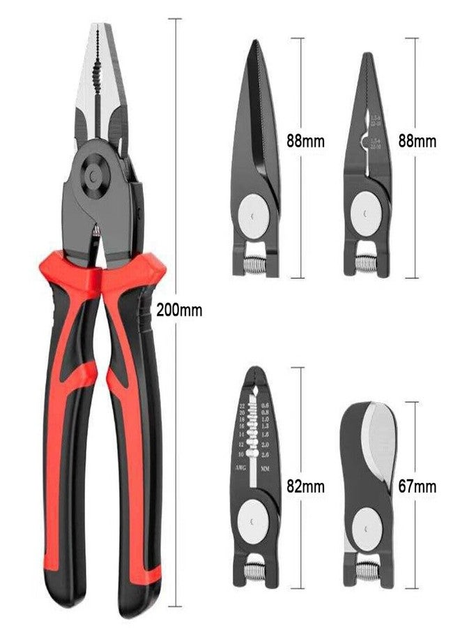 Mass Pro 5in1 Multifunctional Interchangeable Heads Pliers Set Interchangeable Set With Cable Cutter,Wire Stripper,Crimping Plier,Linesman & Metal Shears for DIY & Home Use - Image 5